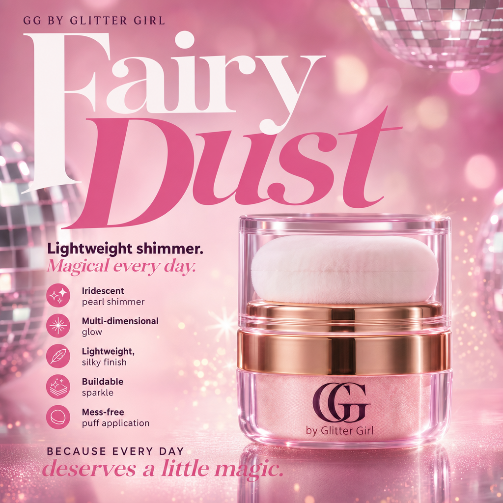 Fairy Dust in shade Stardust Image Ad. Lightweight shimmer. Magica every day. Every day deserves a little magic.